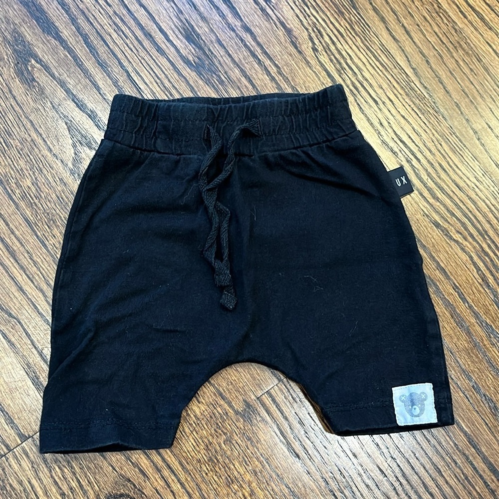 Huxbaby Black Shorts - size 3-6 months